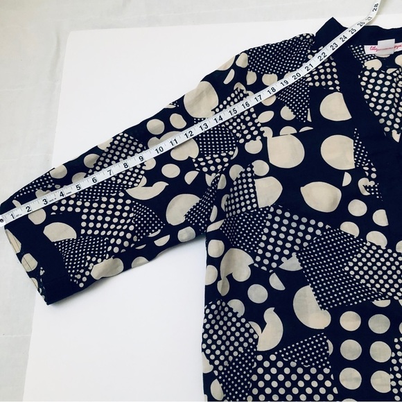 Lilly Stanhope Woman Linen Top Graphic Black & White Pop Yayoi Kusama Vibes - 1X - Picture 9 of 10